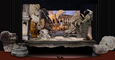 Il bozzetto della scenografia romana di Cats